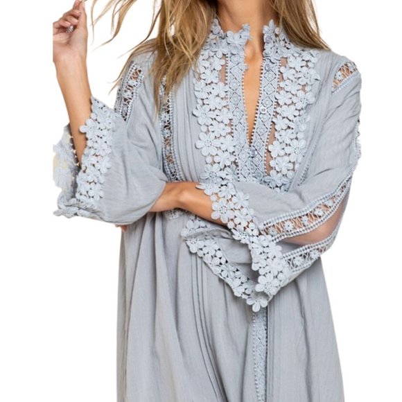 POL Dress Woven Cotton Mystic Grey Small - Picture 3 of 6